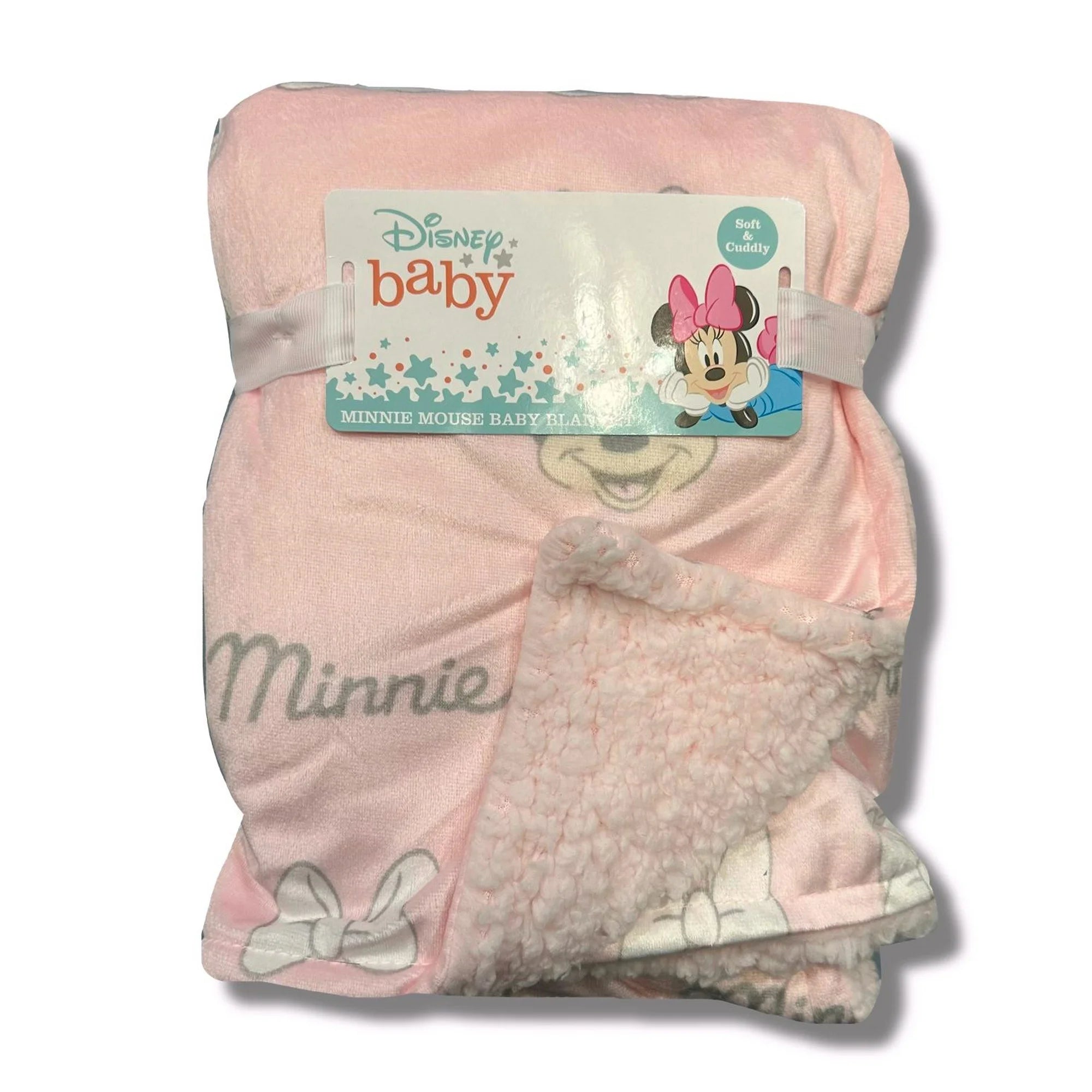 BLANKET PLUSH - DISNEY GIRLS 243 - MINNIE MOUSE PINK BLOW -BABY TODDLER CRIB BED