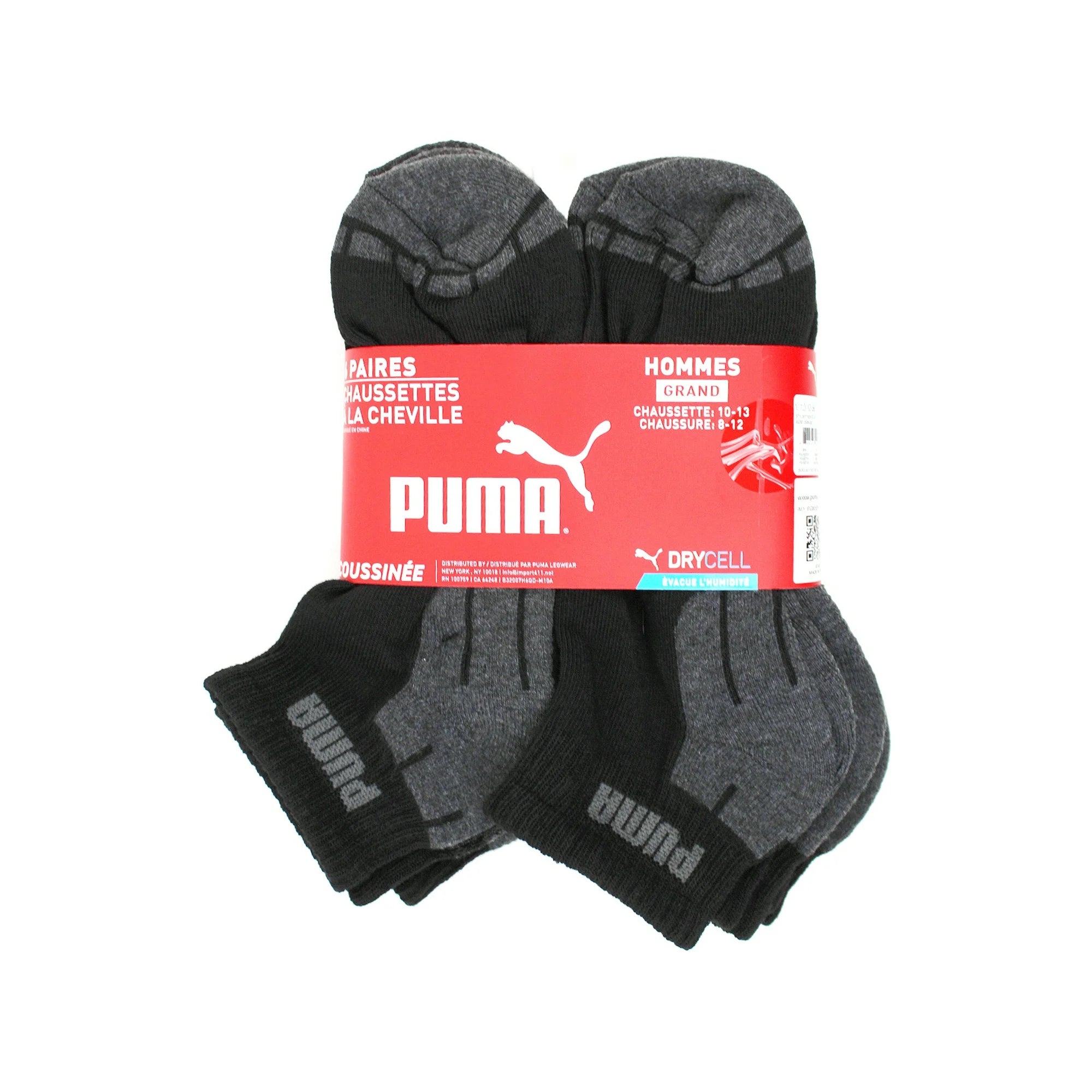 PUMA Mens 6-Pack Quarter Crew Socks
