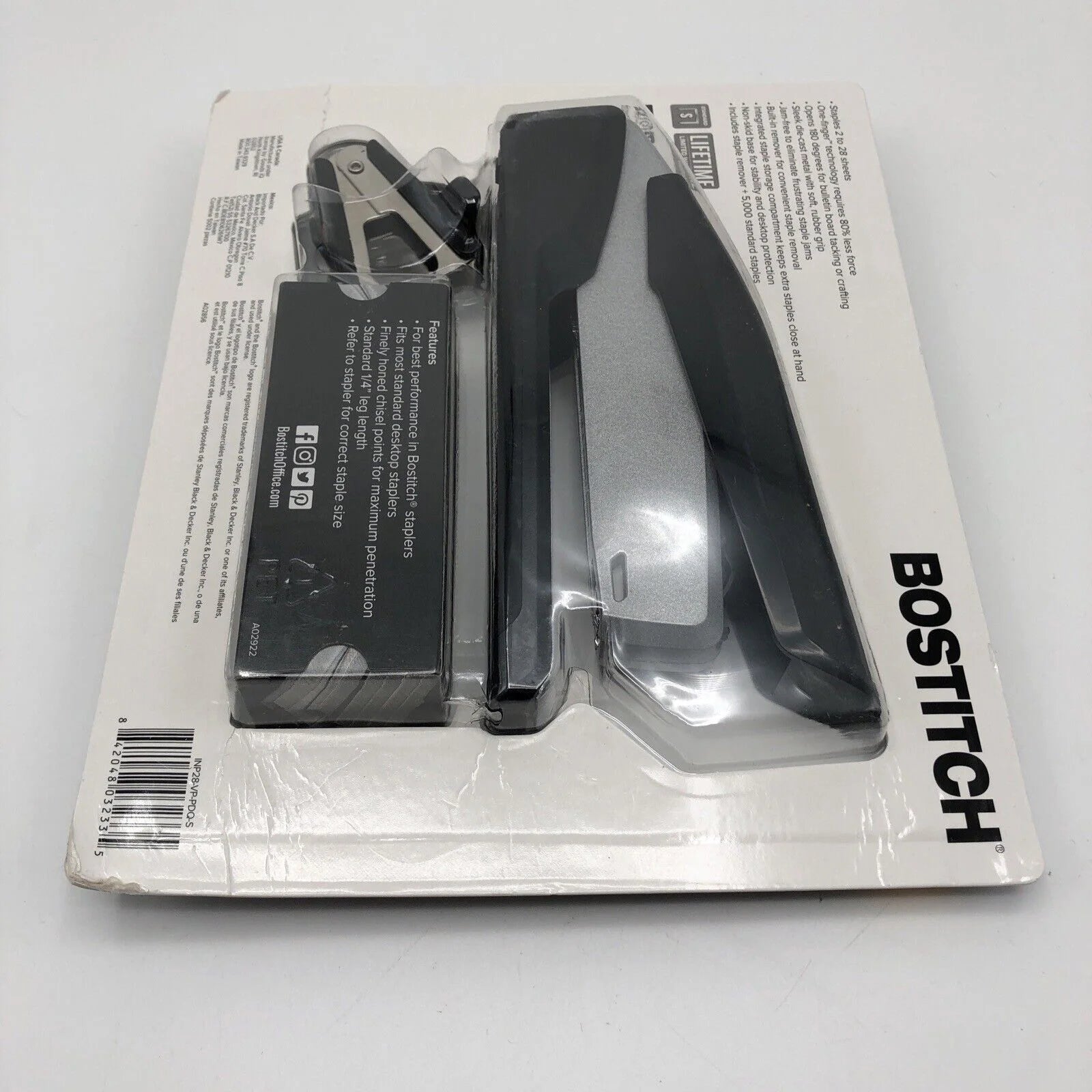 Bostitch Premium Desktop Stapler 28-Sheet Capacity 5000 Staples Black/Silver NEW