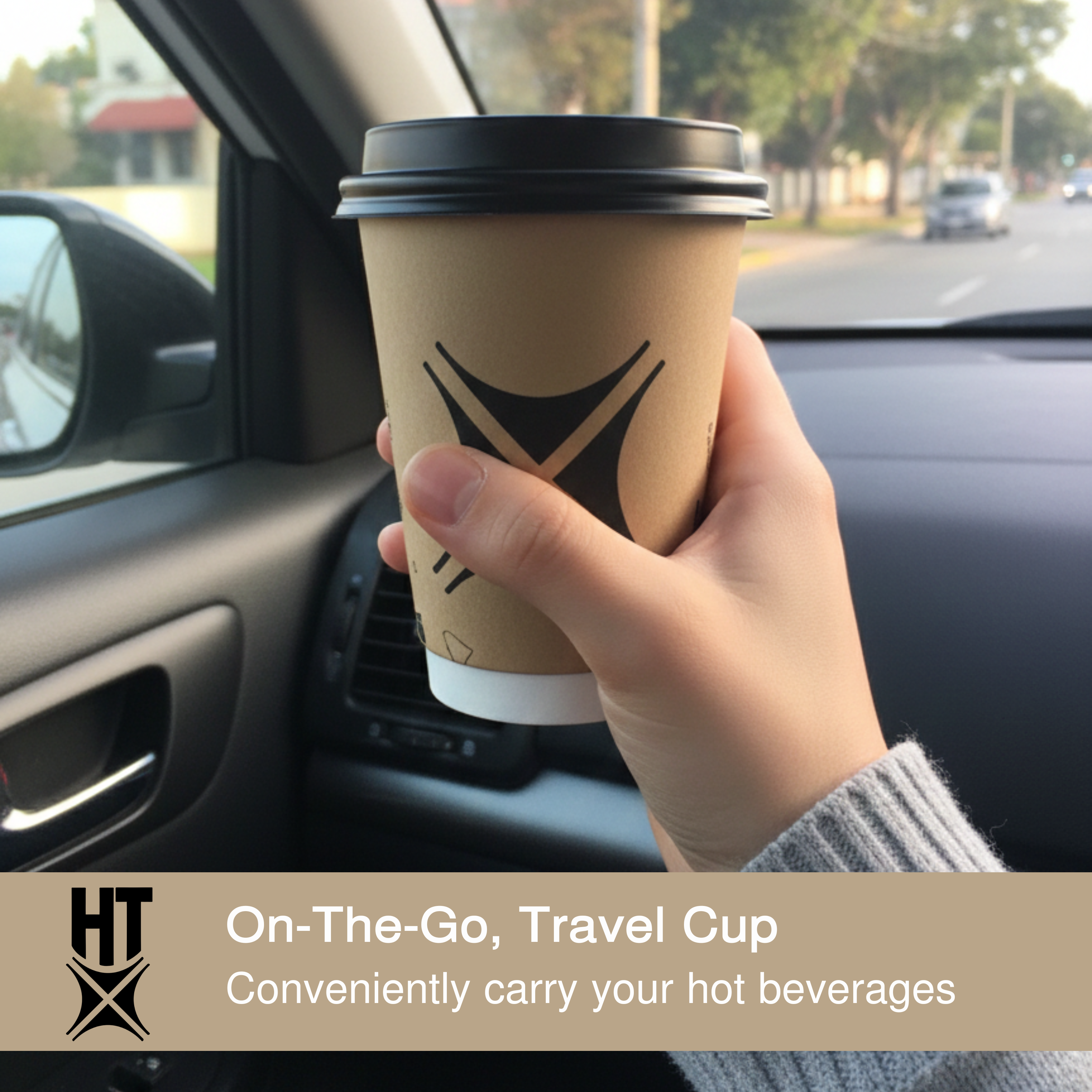 HT Xtra 12oz Disposable Coffee Cups with Leak Proof Lids, Double Wall Insulated Hot & Cold Cups, Foam Takeaway Cups for Coffee, Tea & Drinks – 50 Count