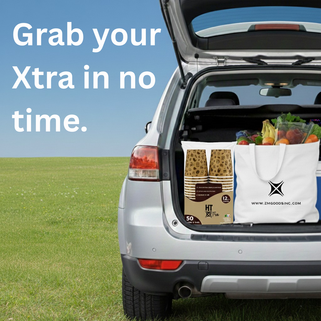 HT Xtra 12oz Disposable Coffee Cups with Leak Proof Lids, Double Wall Insulated Hot & Cold Cups, Foam Takeaway Cups for Coffee, Tea & Drinks – 50 Count