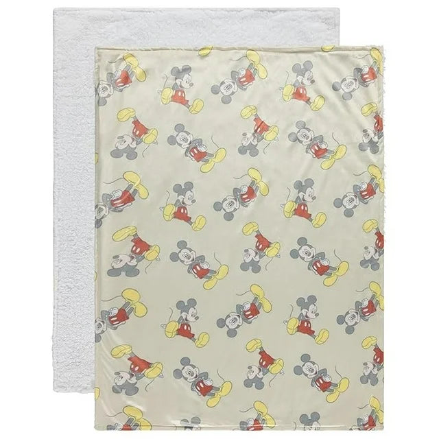 BLANKET PLUSH - DISNEY BOYS 243 - MICKEY MULTI CREAM - BABY TODDLER CRIB BED