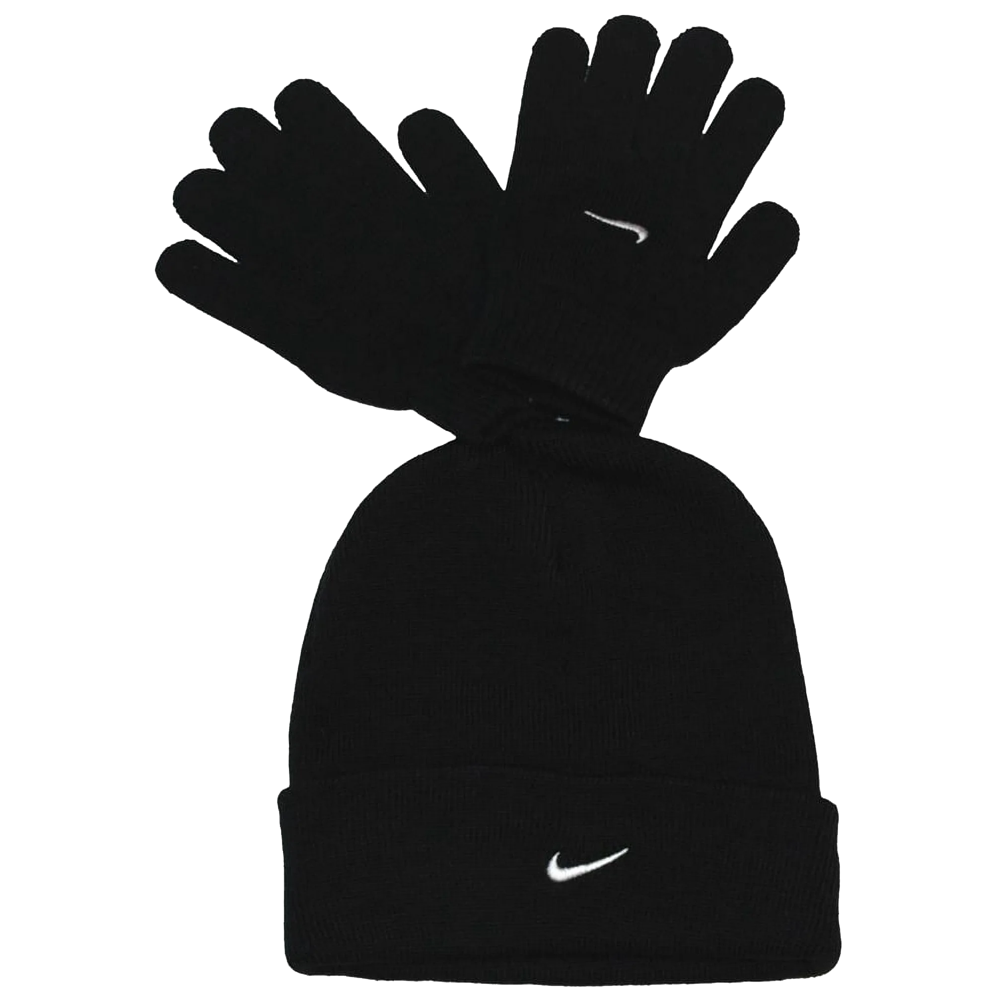 Nike Boys 8-20 Snow Runner Beanie and Glove Set Black One Size