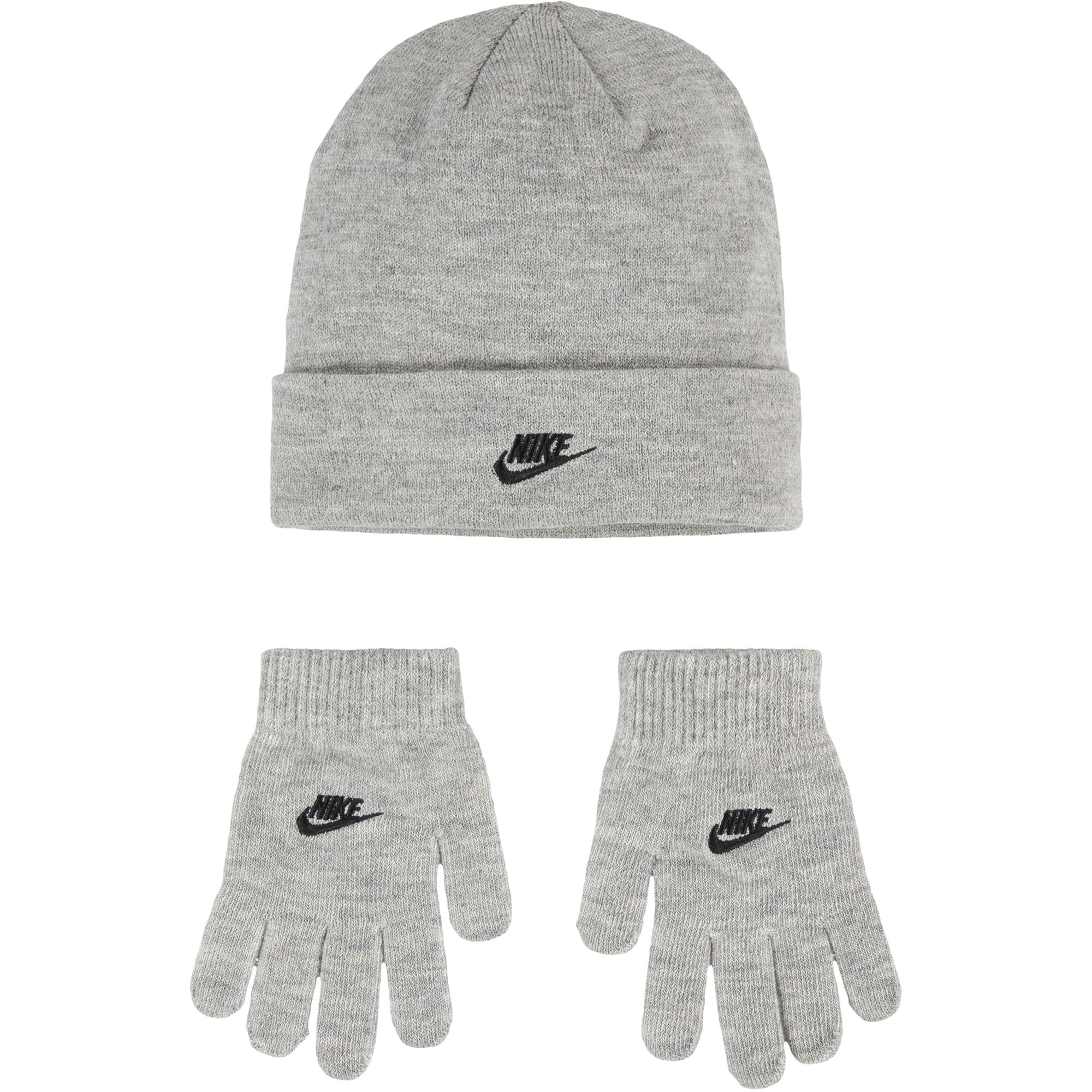 Nike Boys' Nan Futura Beanie Set (Dark Grey Heather, One Size)
