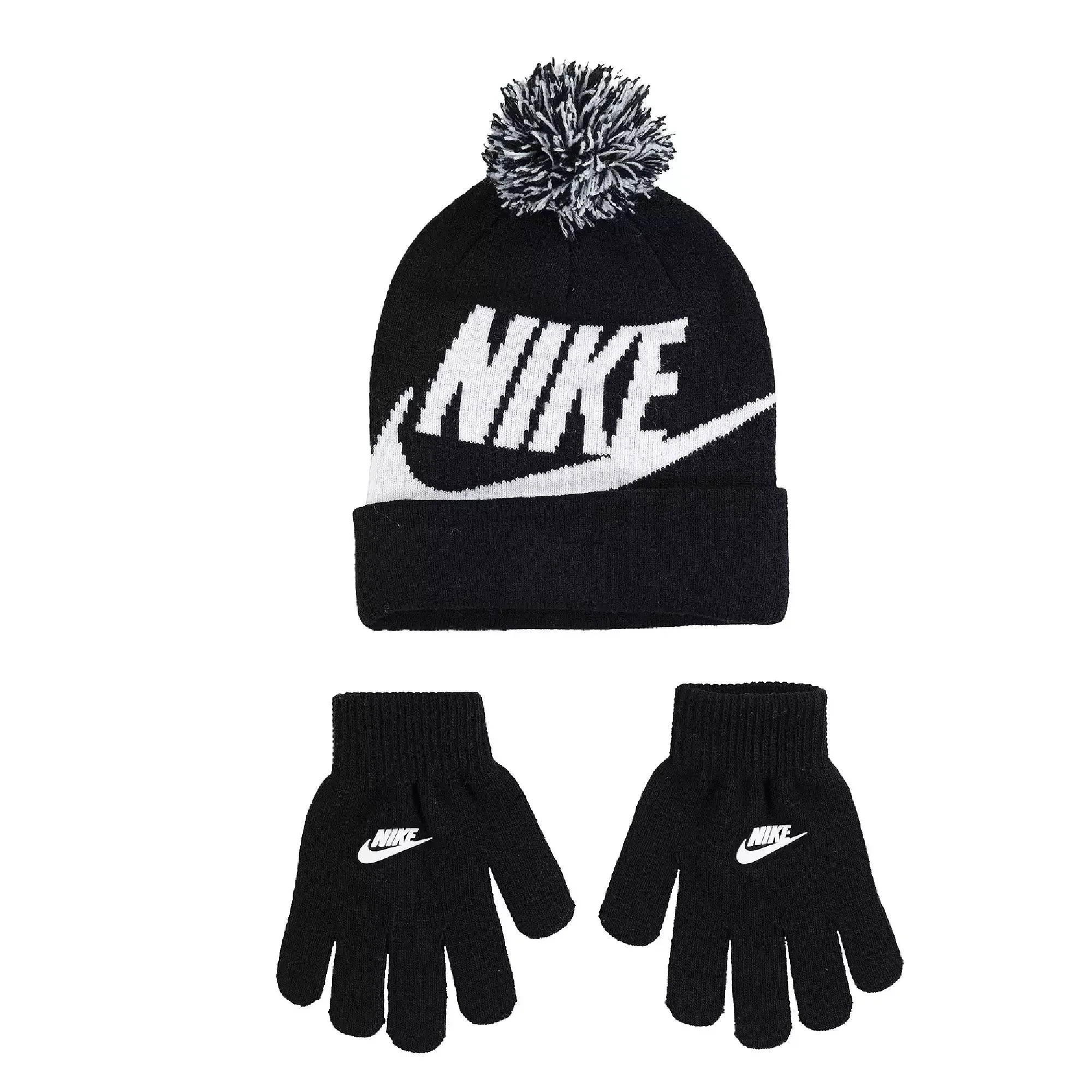 Nike Swoosh Pom Beanie Gloves Set Little kids Size 4/7 Years