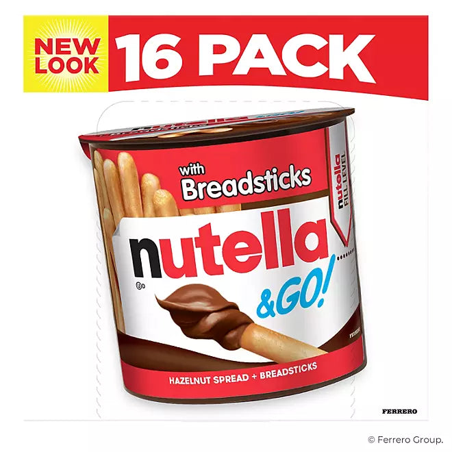 Nutella & GO! Hazelnut and Cocoa Spread + Breadsticks, 1.8 oz., 16 pk.