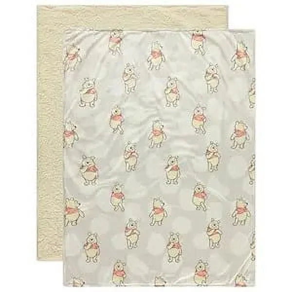 BLANKET PLUSH - DISNEY BOYS 243 - WINNIE POOH YELLOW HAND- BABY TODDLER CRIB BED