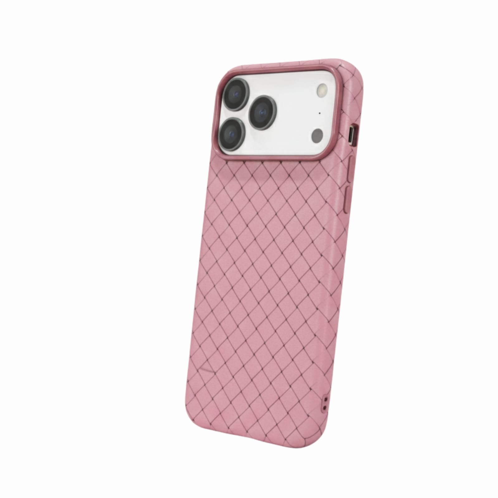 LuxWeave Series iPhone 17 Case, Blush Pink – Petal Weave