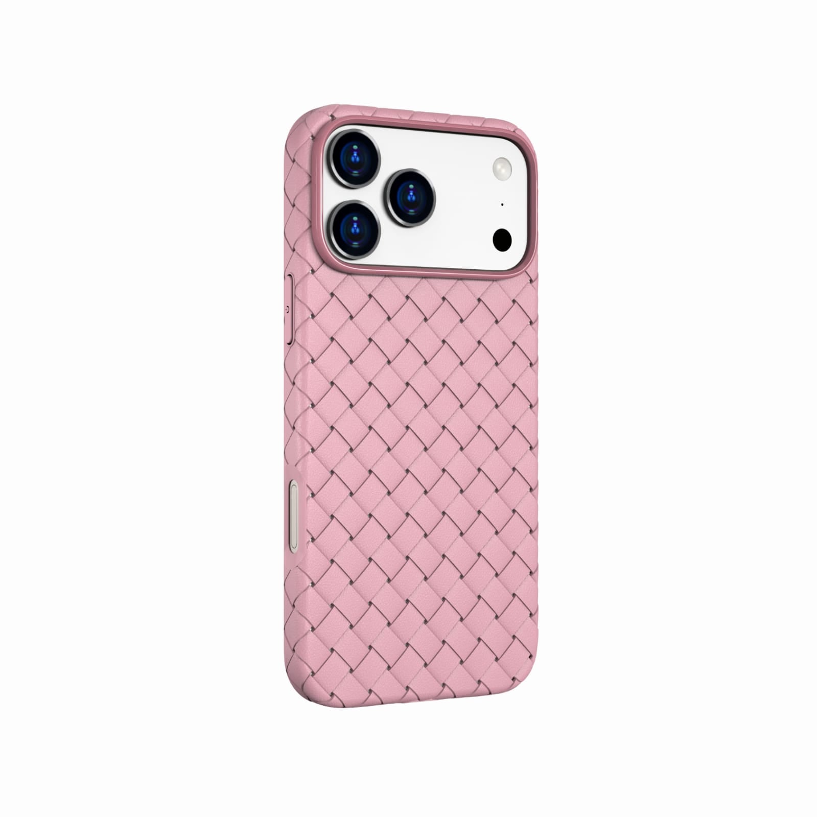 LuxWeave Series iPhone 17 Case, Blush Pink – Petal Weave