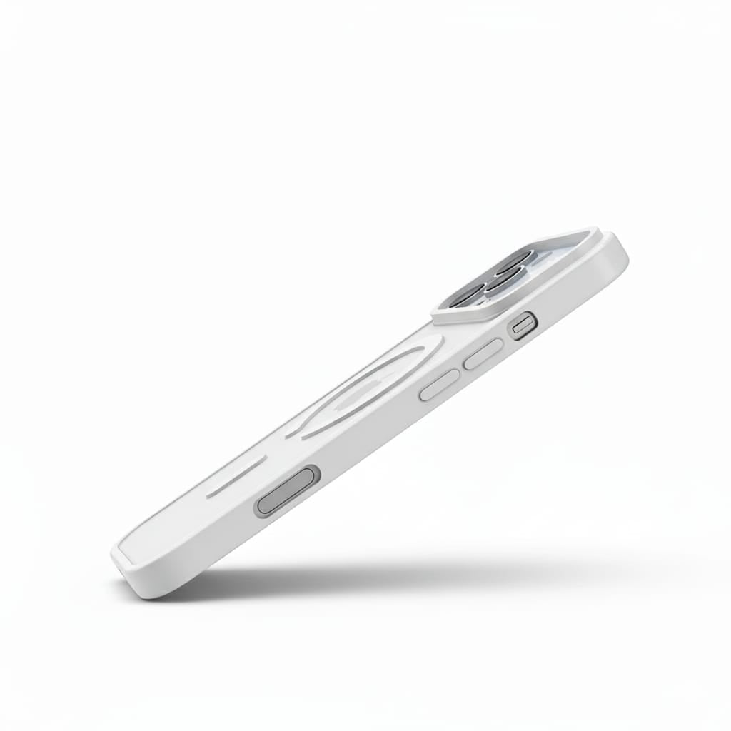 HaloGrip Magnetic Case – Dual Layer Protection for iPhone, Frost White