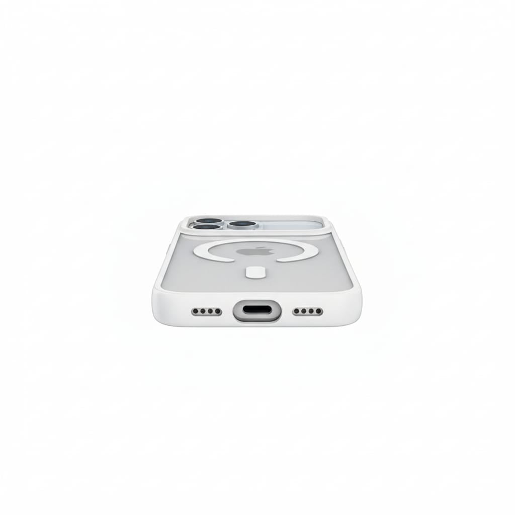HaloGrip Magnetic Case – Dual Layer Protection for iPhone, Frost White
