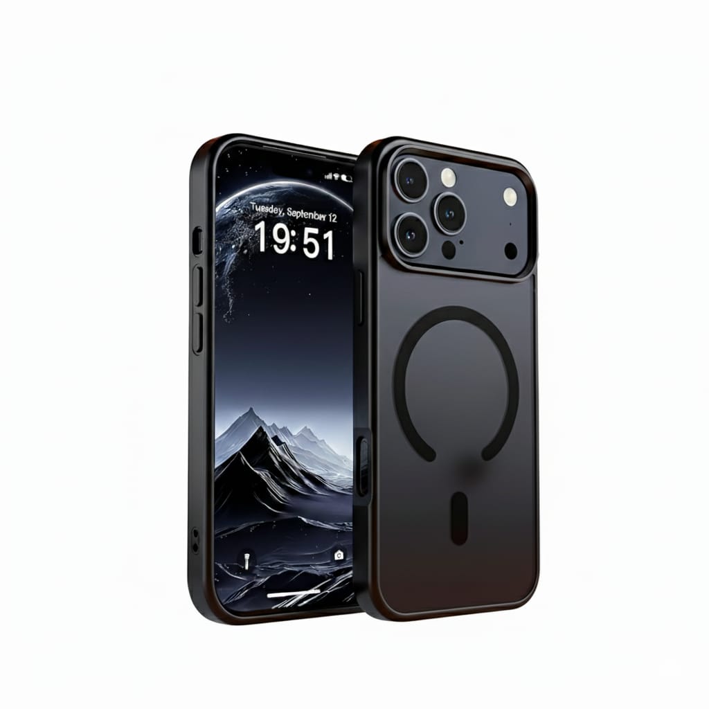 Magnetic Case for iPhone 17 Pro Max (Compatible with MagSafe)(Military Grade Drop Protection) Translucent Matte Shockproof with Anti-Fingerprint Phone Cover 2025, Black