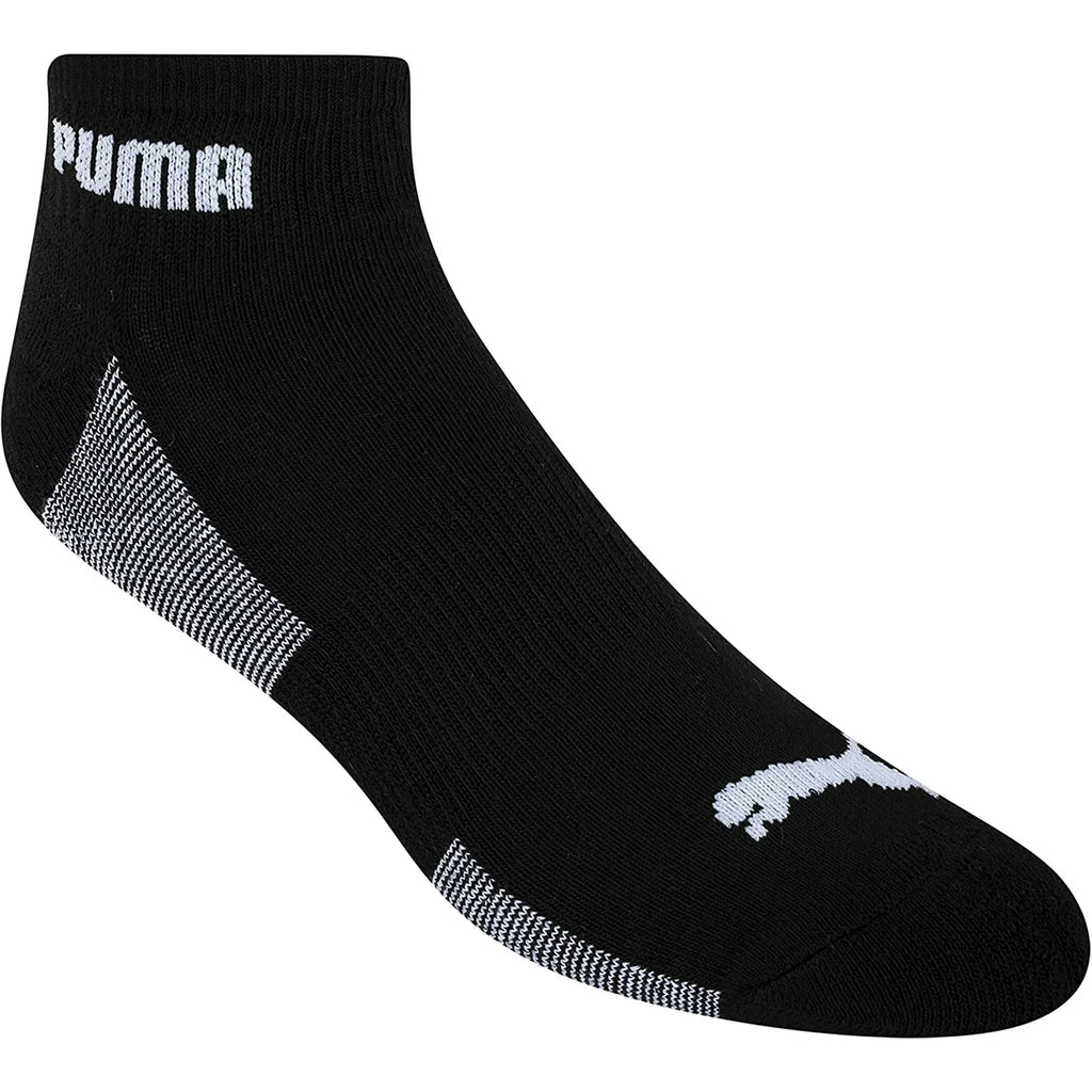 Men's Puma P116386 Athletic Terry Quarter Socks - 6 Pack (Black/White O/S)