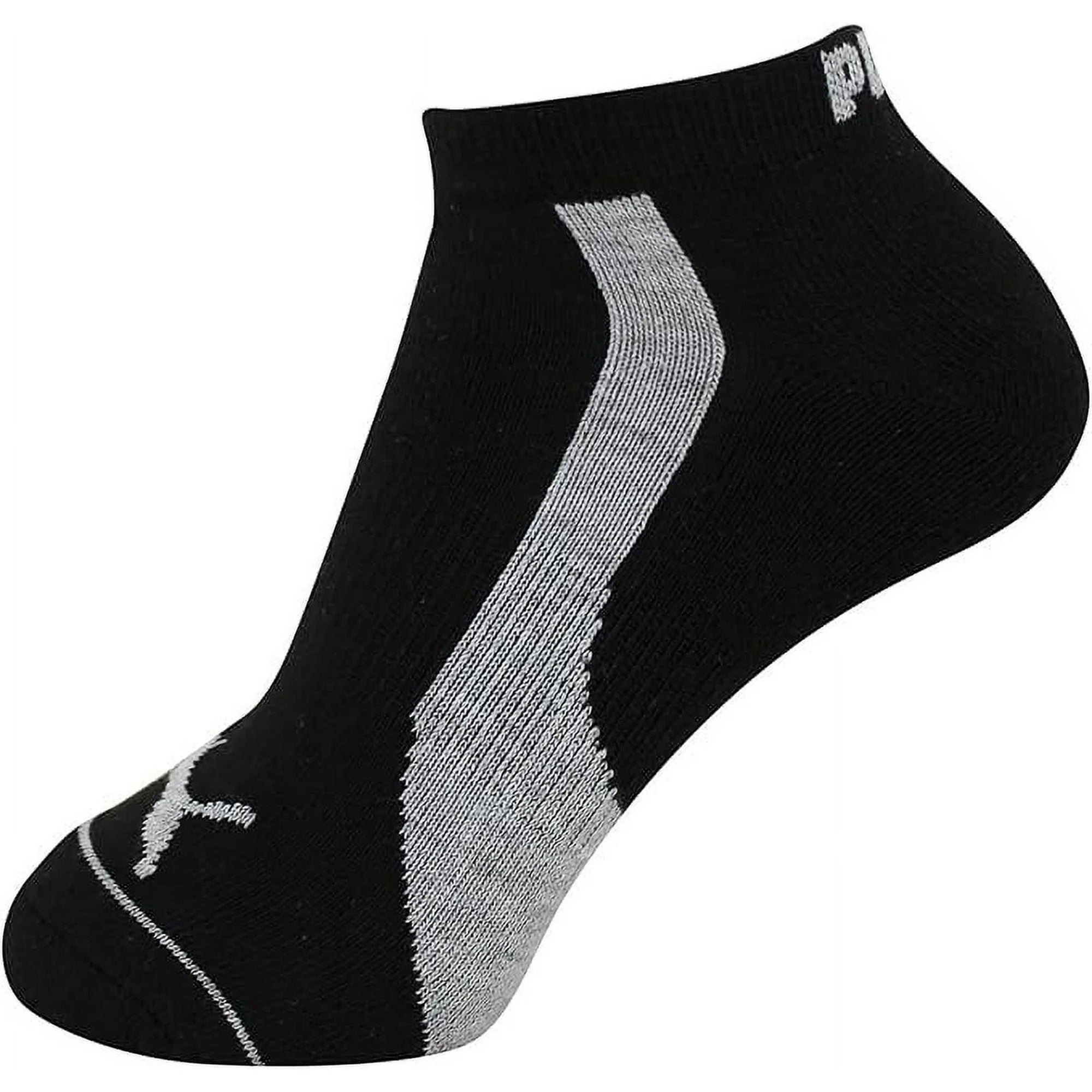 PUMA Women's 6 Pack Low Cut Socks, Black/Silver, 9-11 US