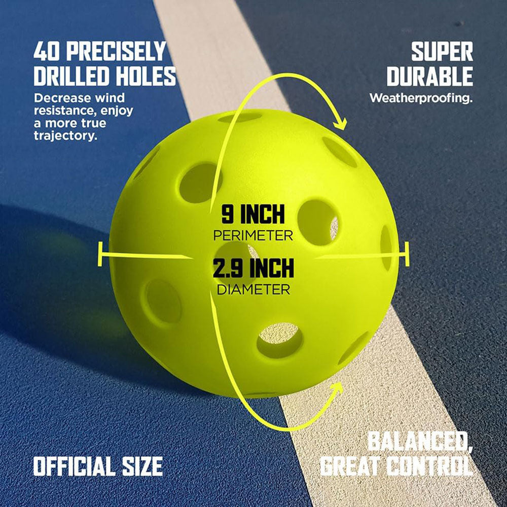 RBX Pickleball Set - (2) Premium Wooden Paddles, (2) X-40 Outdoor Balls, Mesh Bag - Outdoor Game for Adult & Kids