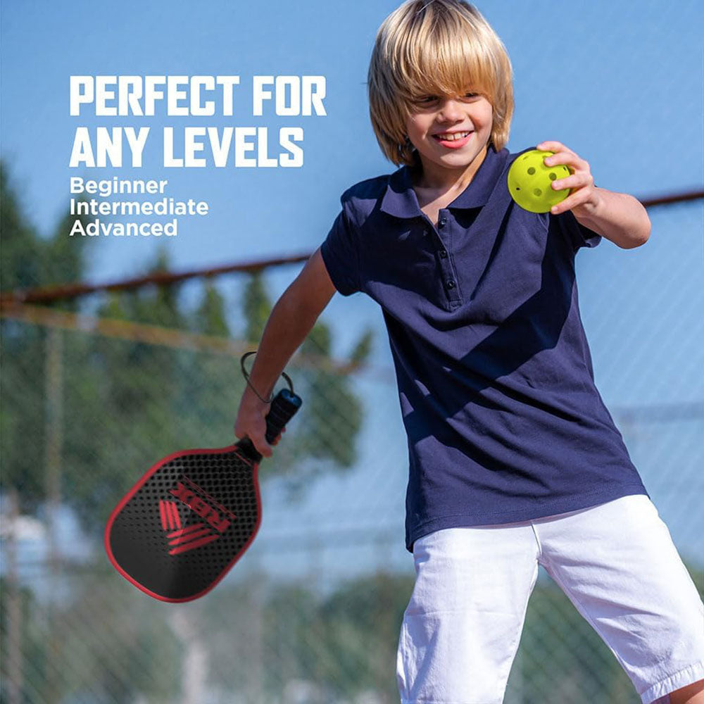 RBX Pickleball Set - (2) Premium Wooden Paddles, (2) X-40 Outdoor Balls, Mesh Bag - Outdoor Game for Adult & Kids