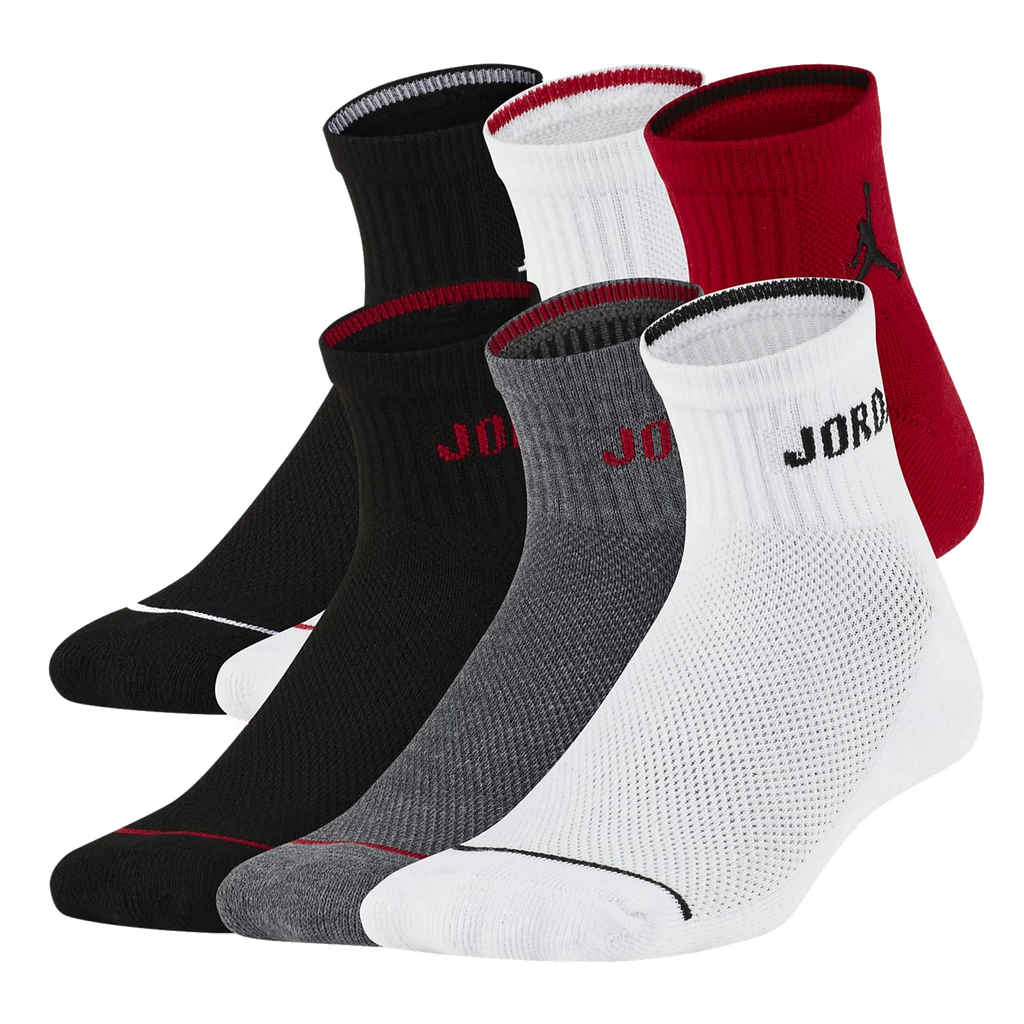 Jordan Boys 6-Pk. Ankle Cushioned Socks S/Sock Size 7-9/Shoe Size 3Y-5Y