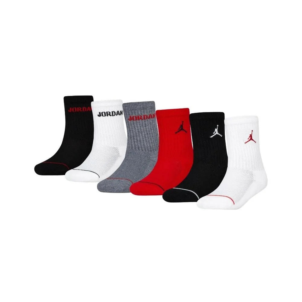 Jordan Boys 6-Pk. Ankle Cushioned Socks S/Sock Size 7-9/Shoe Size 3Y-5Y