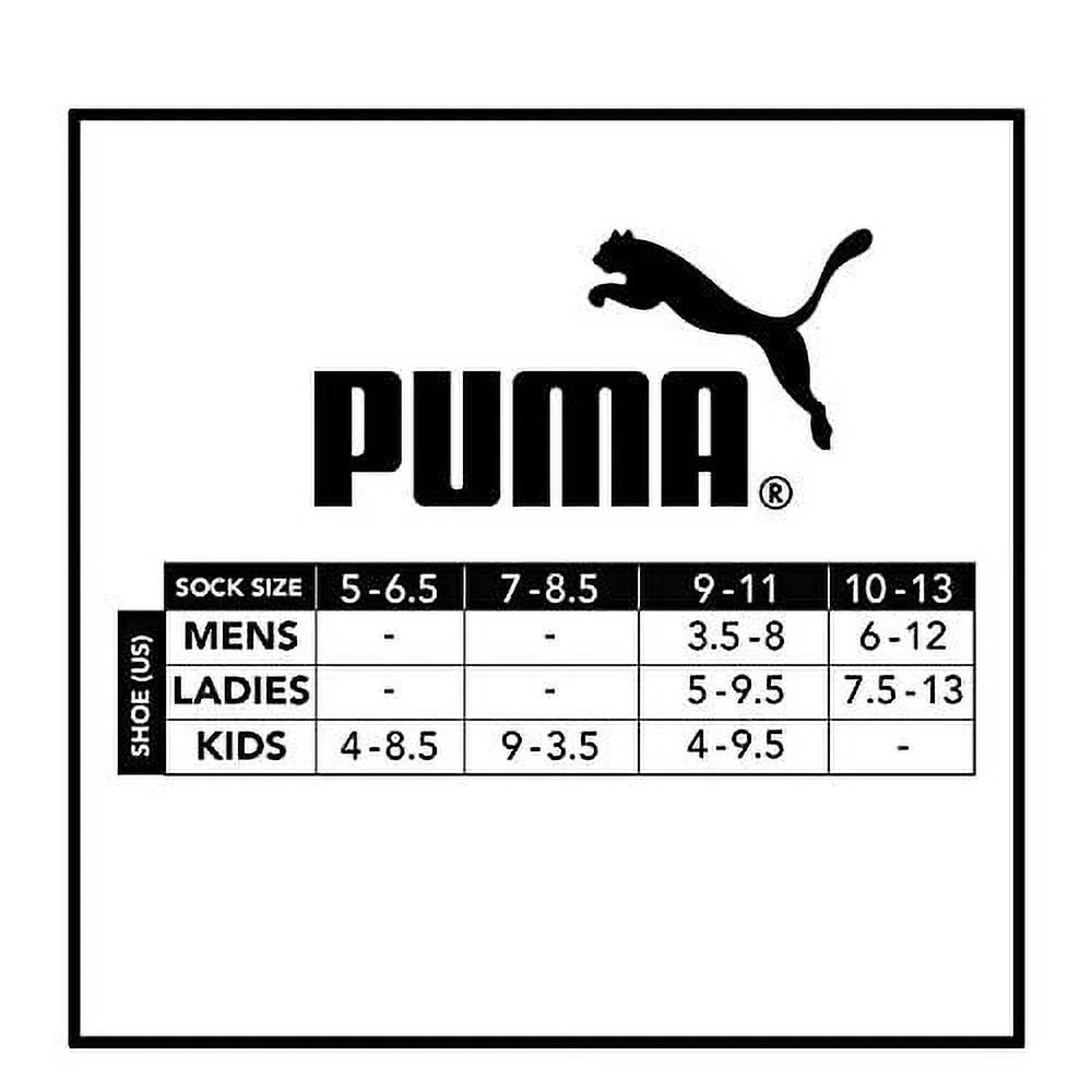 PUMA mens Men's PUMA Men s 6 Pack Quarter Crew Socks, Black/Grey, 10 13 US