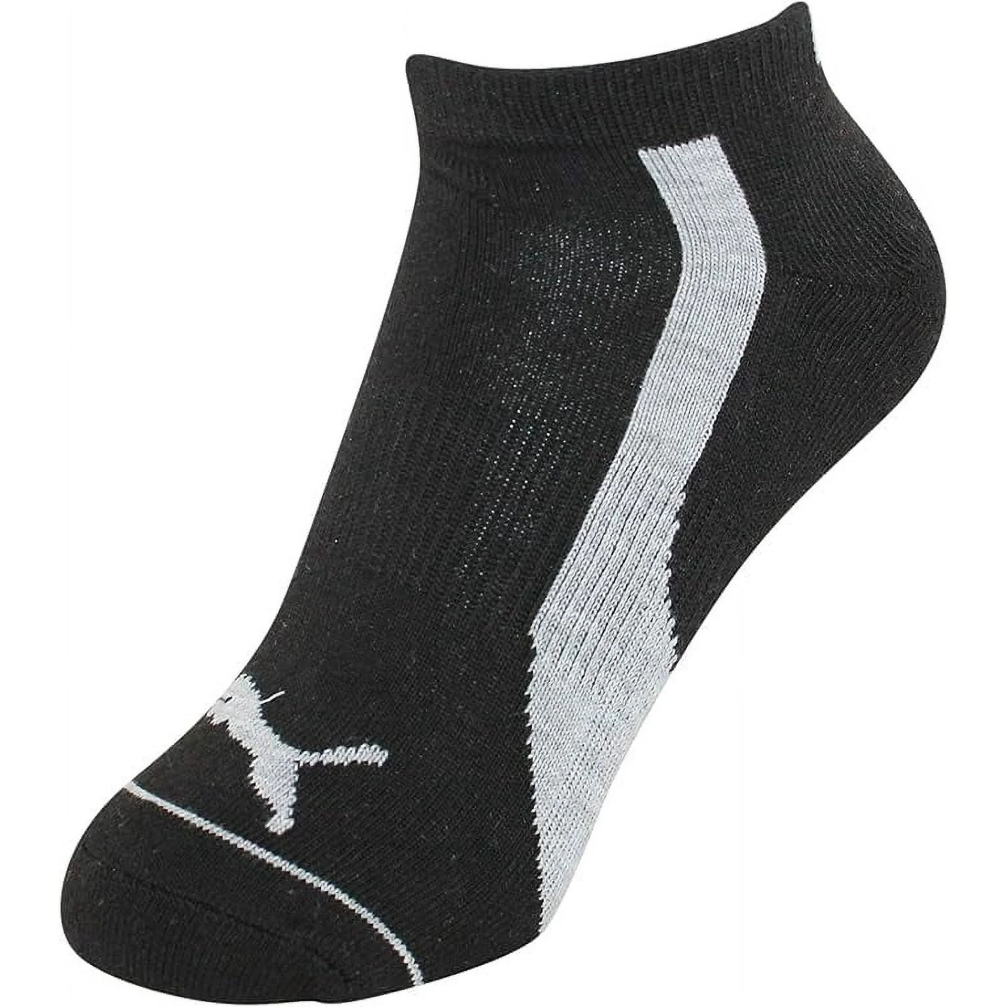 PUMA Women's 6 Pack Low Cut Socks, Black/Silver, 9-11 US