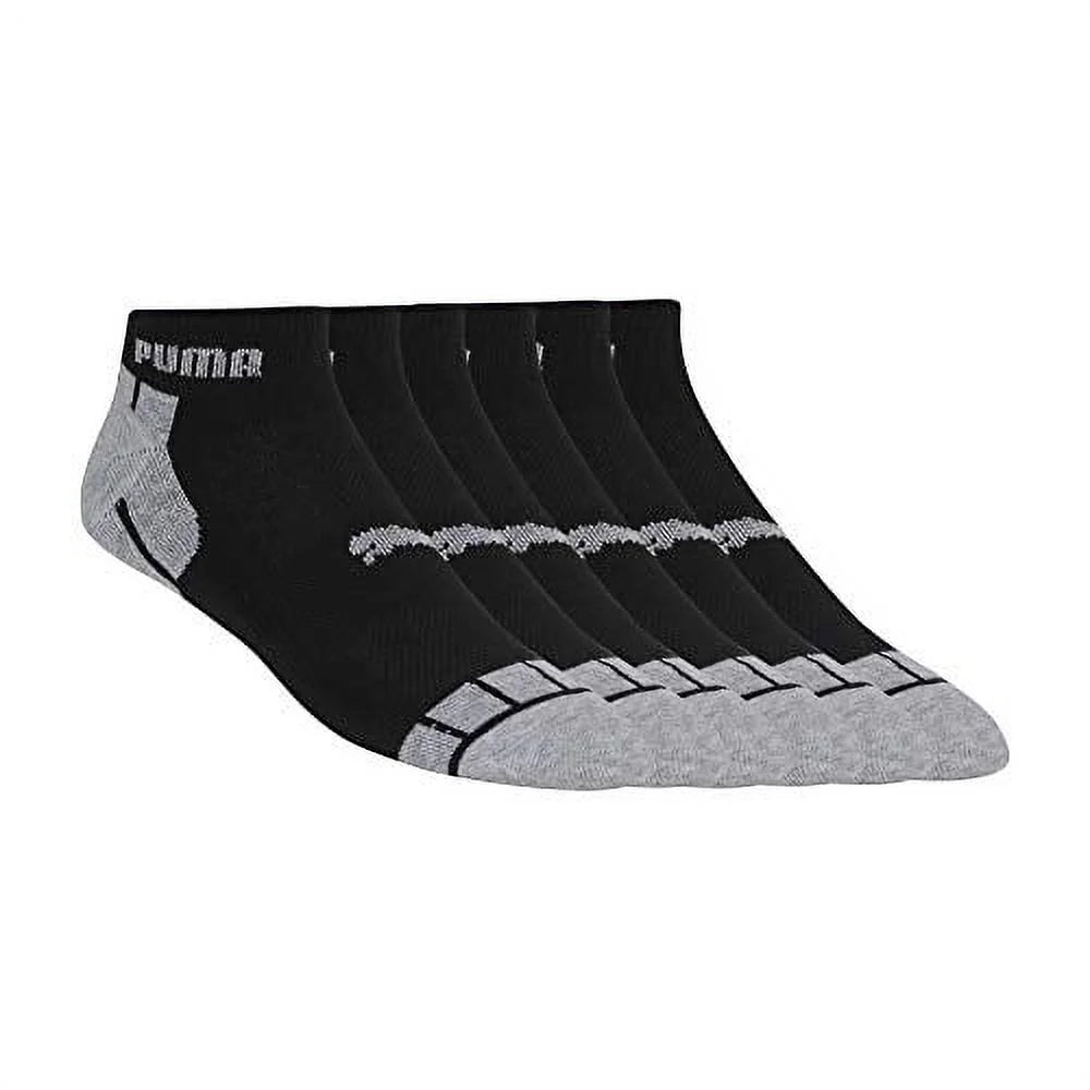 PUMA mens Men's PUMA Men s 6 Pack Quarter Crew Socks, Black/Grey, 10 13 US