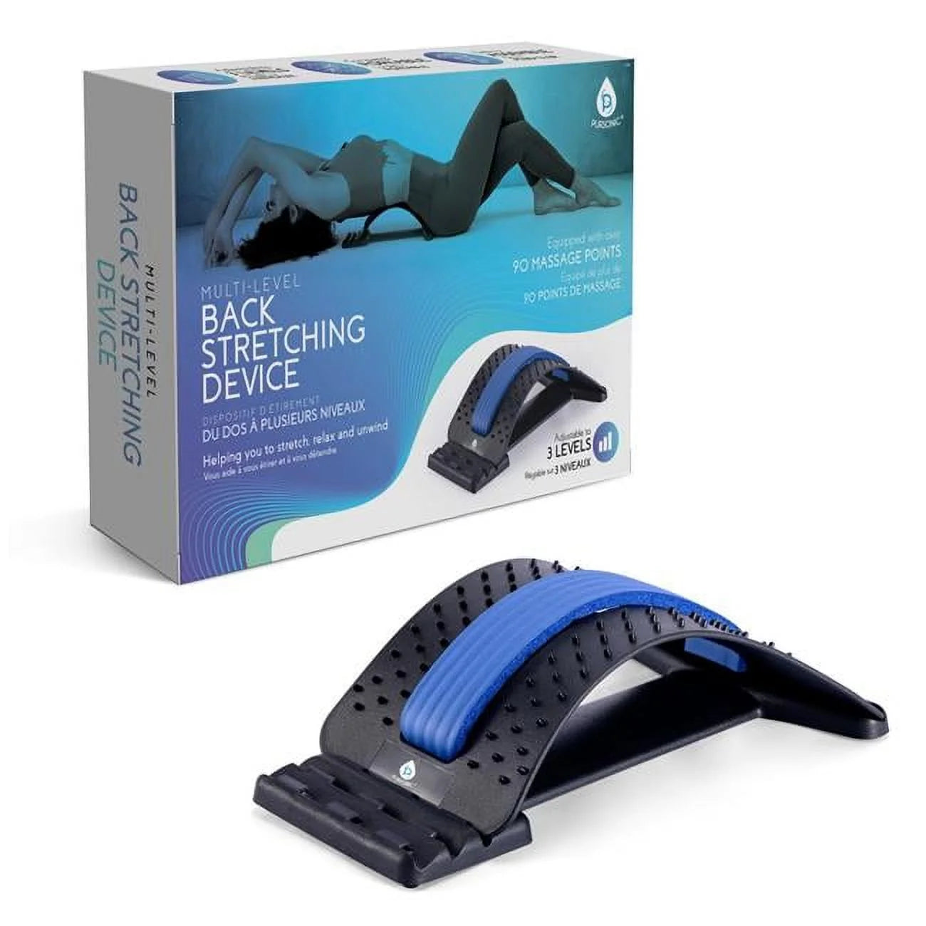 Pursonic BS180BK Multi Level Back Stretching Device&#44; Black