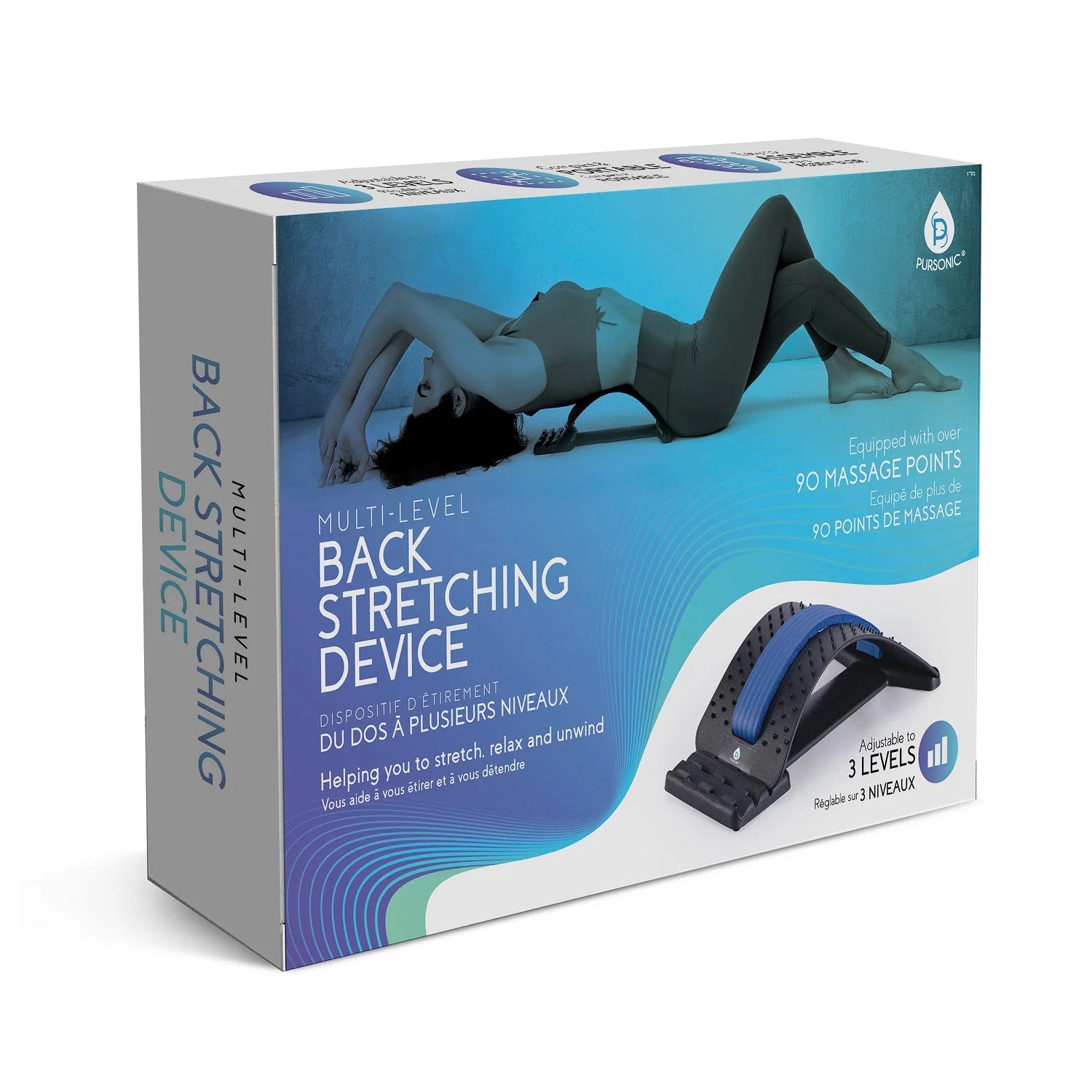 Pursonic BS180BK Multi Level Back Stretching Device&#44; Black