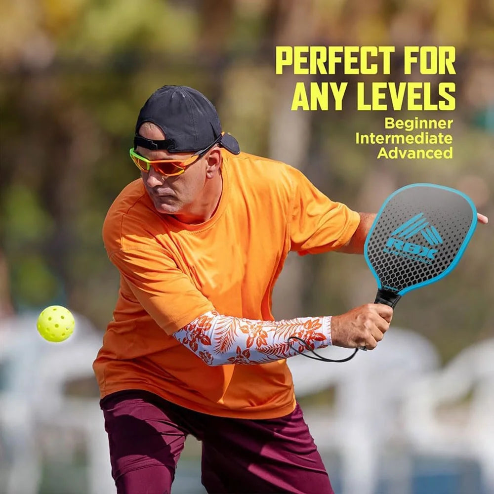 RBX Pickleball Set - (2) Premium Wooden Paddles, (2) X-40Outdoor Balls, Mesh Bag - Outdoor Game for Adult & Kids